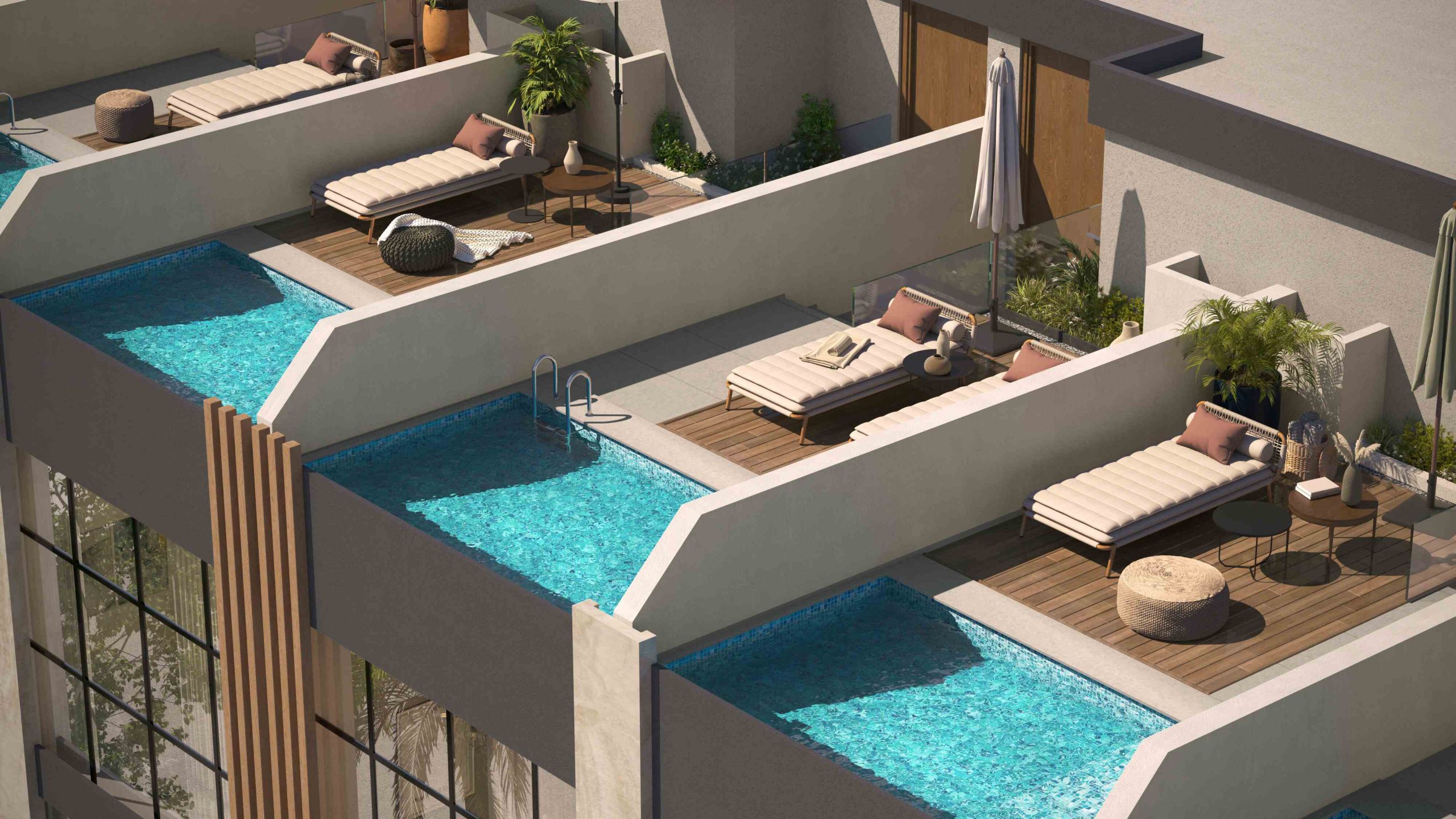 Reportage Village pool view